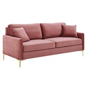 Dusty rose finish performance velvet glam deco style sofa by Modway additional picture 2