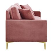 Dusty rose finish performance velvet glam deco style sofa by Modway additional picture 3