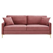 Dusty rose finish performance velvet glam deco style sofa by Modway additional picture 5