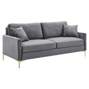 Gray finish performance velvet glam deco style sofa by Modway additional picture 2
