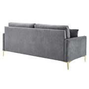 Gray finish performance velvet glam deco style sofa by Modway additional picture 4