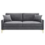 Gray finish performance velvet glam deco style sofa by Modway additional picture 5