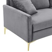 Gray finish performance velvet glam deco style sofa by Modway additional picture 6