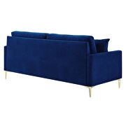 Navy finish performance velvet glam deco style sofa by Modway additional picture 4