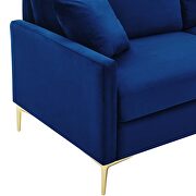 Navy finish performance velvet glam deco style sofa by Modway additional picture 6