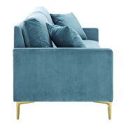 Sea blue finish performance velvet glam deco style sofa by Modway additional picture 3