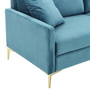 Sea blue finish performance velvet glam deco style sofa by Modway additional picture 6