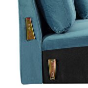 Sea blue finish performance velvet glam deco style sofa by Modway additional picture 9