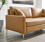 Vegan leather sofa in tan by Modway additional picture 11