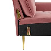 Tufted performance velvet sofa in dusty rose additional photo 4 of 10