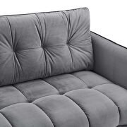 Tufted performance velvet sofa in gray additional photo 5 of 10