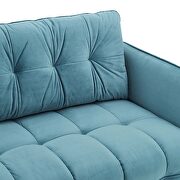 Tufted performance velvet sofa in sea blue additional photo 5 of 10