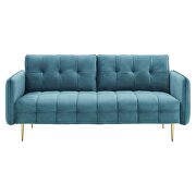 Tufted performance velvet sofa in sea blue by Modway additional picture 7