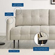Tufted fabric sofa in beige additional photo 2 of 10