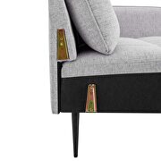 Tufted fabric sofa in light gray additional photo 4 of 10