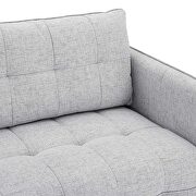 Tufted fabric sofa in light gray additional photo 5 of 10