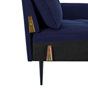 Tufted fabric sofa in royal blue additional photo 4 of 10