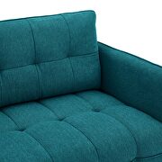 Tufted fabric sofa in teal additional photo 5 of 10