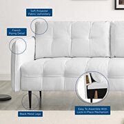 Tufted fabric sofa in white additional photo 2 of 10