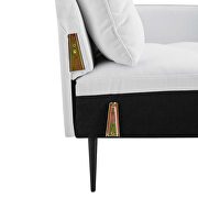 Tufted fabric sofa in white additional photo 4 of 10