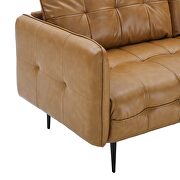 Tufted vegan leather upholstery sofa in tan by Modway additional picture 6