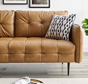 Tufted vegan leather upholstery sofa in tan by Modway additional picture 10