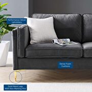 Performance velvet sofa in charcoal additional photo 3 of 9