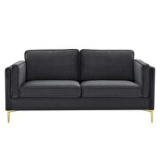 Performance velvet sofa in charcoal additional photo 5 of 9