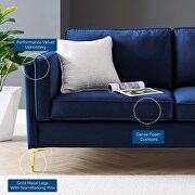 Performance velvet sofa in midnight blue by Modway additional picture 3