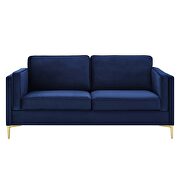 Performance velvet sofa in midnight blue additional photo 5 of 9