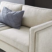 Beige soft polyester fabric sofa additional photo 2 of 9