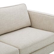 Beige soft polyester fabric sofa additional photo 4 of 9