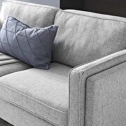 Light gray soft polyester fabric sofa additional photo 2 of 9