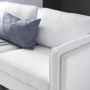 White soft polyester fabric sofa additional photo 2 of 9