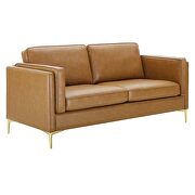Vegan leather upholstery sofa in tan finish by Modway additional picture 2