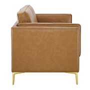 Vegan leather upholstery sofa in tan finish by Modway additional picture 6