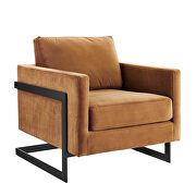 Performance velvet accent chair in black cognac by Modway additional picture 7