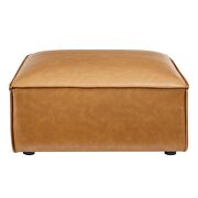 Vegan leather ottoman in tan finish additional photo 3 of 5