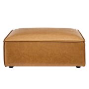 Vegan leather ottoman in tan finish additional photo 4 of 5