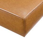 Vegan leather ottoman in tan finish additional photo 5 of 5