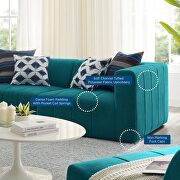 Teal finish upholstered fabric 2-piece loveseat by Modway additional picture 8
