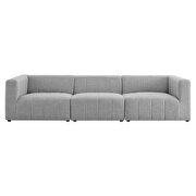Light gray finish upholstered fabric 3-piece sofa by Modway additional picture 2