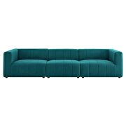 Teal finish upholstered fabric 3-piece sofa by Modway additional picture 2