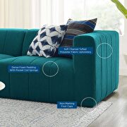 Teal finish upholstered fabric 3-piece sofa by Modway additional picture 12