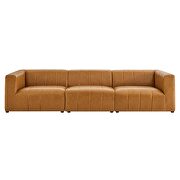 Tan finish vegan leather 3-piece sofa by Modway additional picture 2