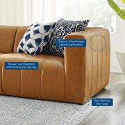 Tan finish vegan leather 3-piece sofa by Modway additional picture 12