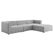 Light gray finish upholstered fabric 4-piece sectional sofa by Modway additional picture 2
