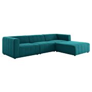 Teal finish upholstered fabric 4-piece sectional sofa by Modway additional picture 2