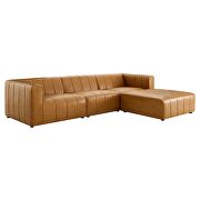 Tan finish vegan leather 4-piece sectional sofa by Modway additional picture 2