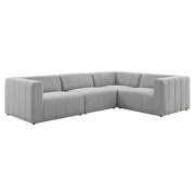 Light gray finish soft polyester fabric upholstery 4-piece sectional sofa by Modway additional picture 2